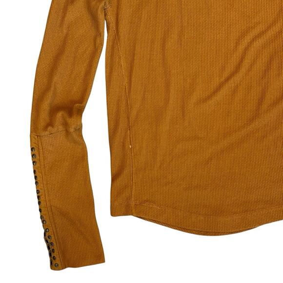 Free People Women’s Sz M Long Sleeve Studded Top A Little Unruly Square Neck - Picture 9 of 13